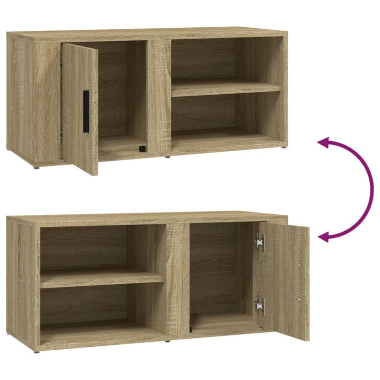 Tv-meubel 80x31,5x36 cm bewerkt hout sonoma eikenkleurig MeubelReus