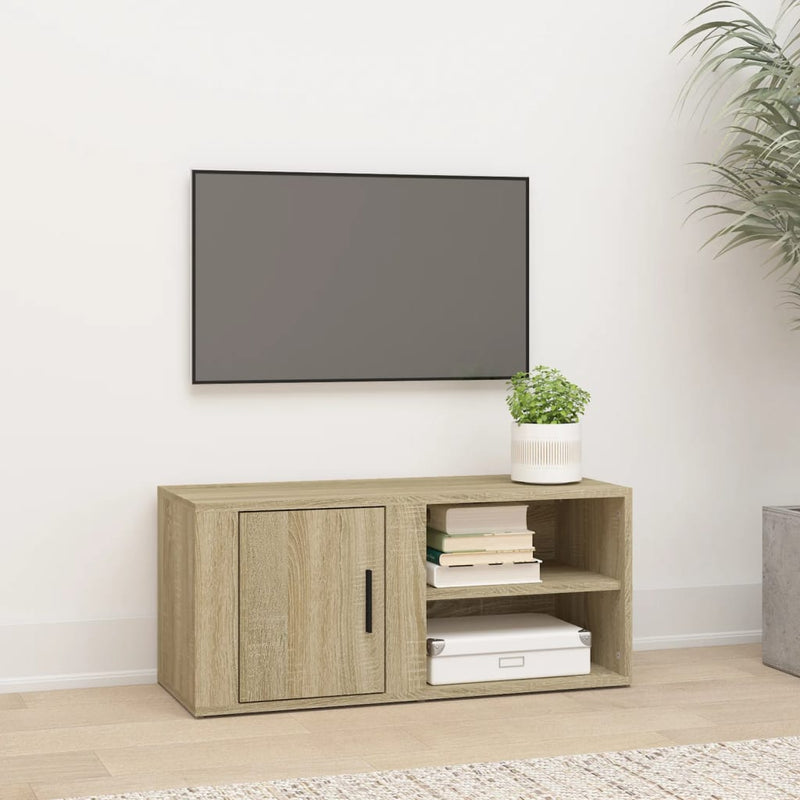 Tv-meubel 80x31,5x36 cm bewerkt hout sonoma eikenkleurig MeubelReus