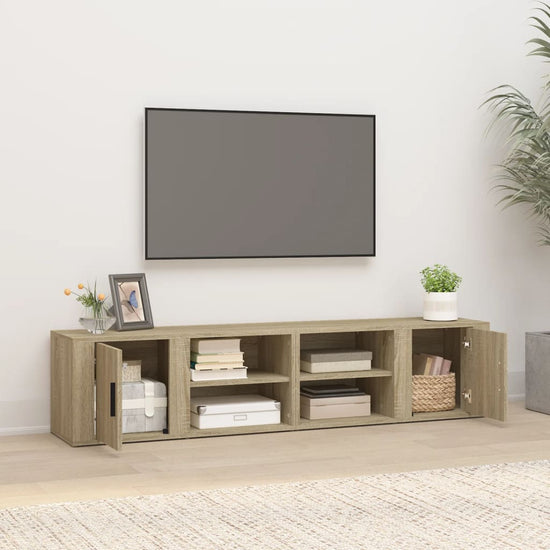 Tv-meubels 2 st 80x31,5x36 cm bewerkt hout sonoma eikenkleurig MeubelReus