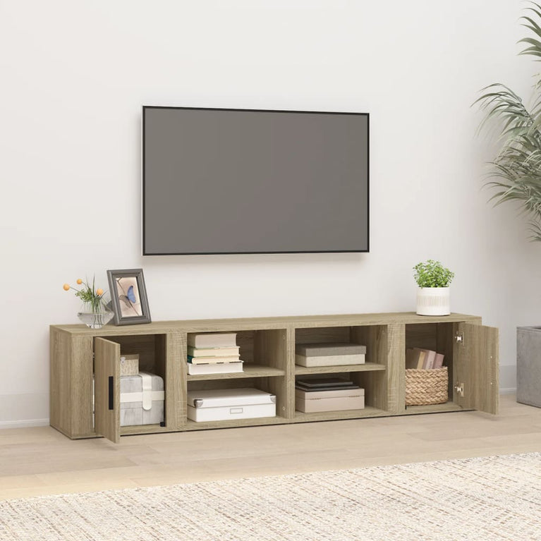 Tv-meubels 2 st 80x31,5x36 cm bewerkt hout sonoma eikenkleurig MeubelReus