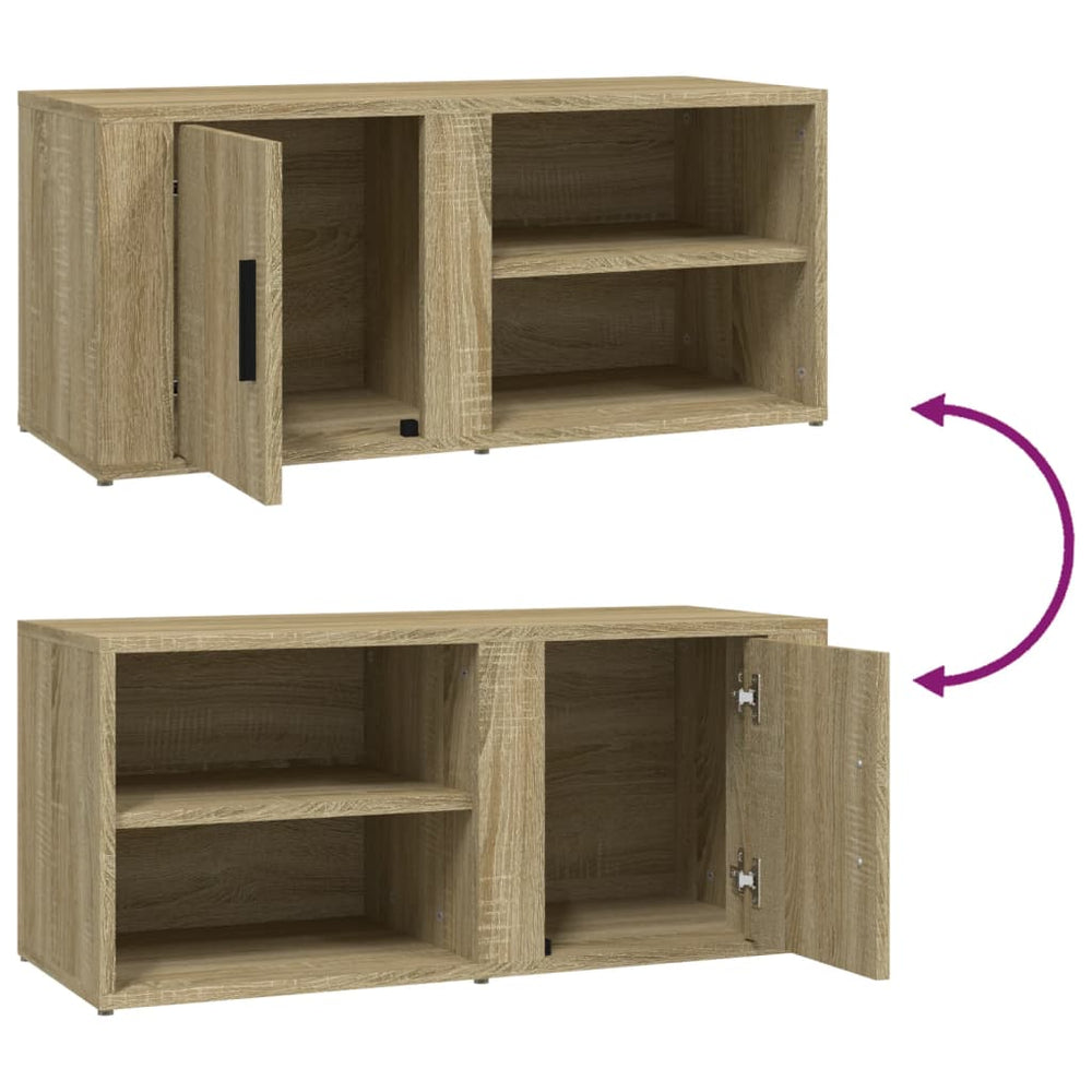 Tv-meubels 2 st 80x31,5x36 cm bewerkt hout sonoma eikenkleurig MeubelReus