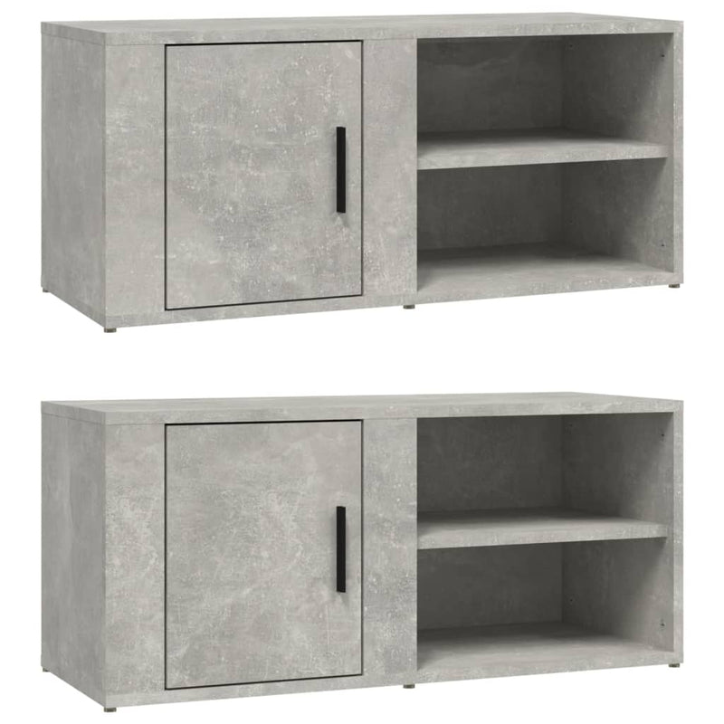 Tv-meubels 2 st 80x31,5x36 cm bewerkt hout betongrijs MeubelReus