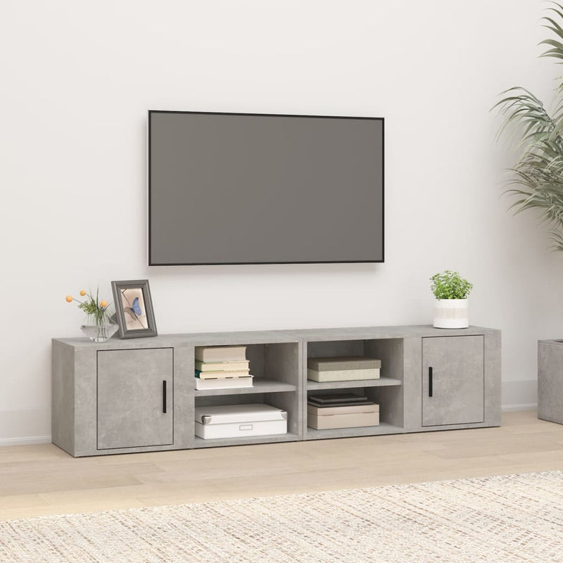 Tv-meubels 2 st 80x31,5x36 cm bewerkt hout betongrijs MeubelReus