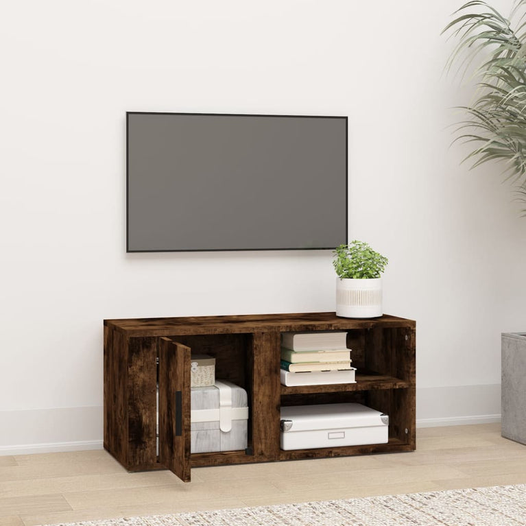 Tv-meubel 80x31,5x36 cm bewerkt hout gerookt eikenkleurig MeubelReus