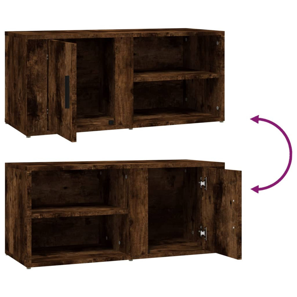 Tv-meubels 2 st 80x31,5x36 cm bewerkt hout gerookt eikenkleurig MeubelReus