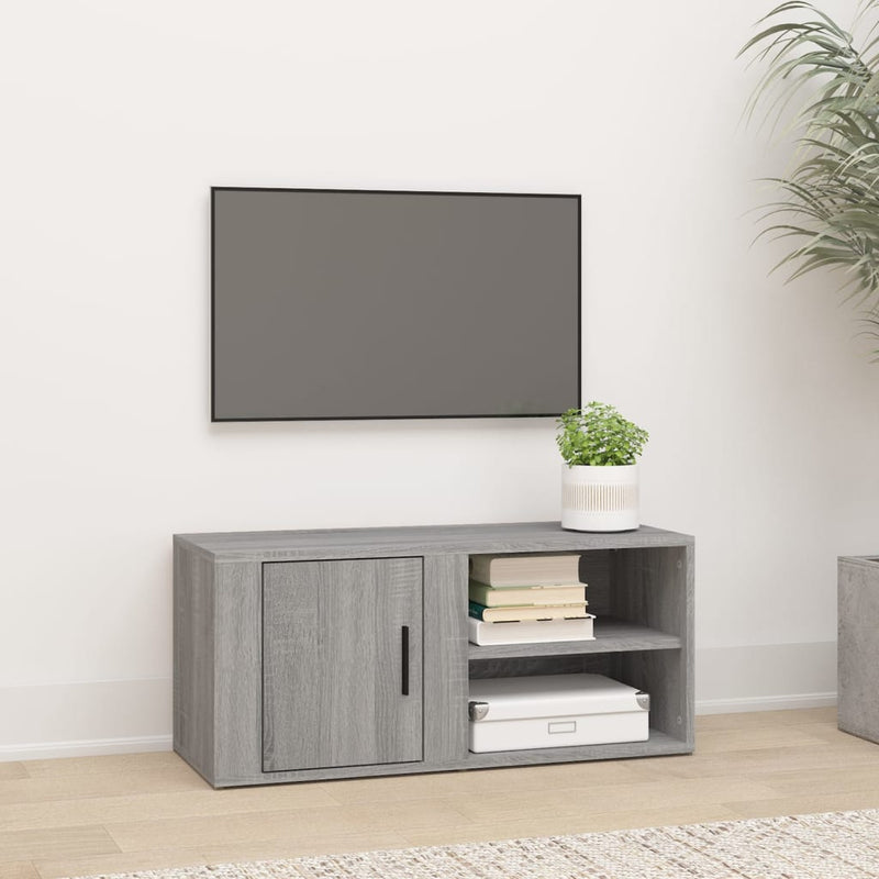 Tv-meubel 80x31,5x36 cm bewerkt hout grijs sonoma eikenkleurig MeubelReus