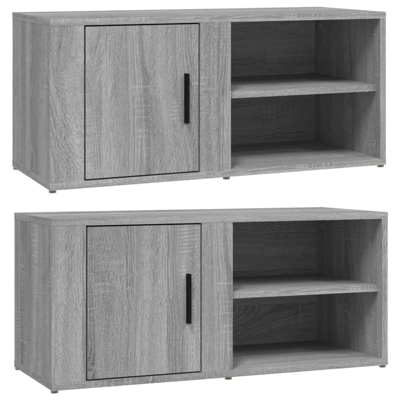 Tv-meubels 2 st 80x31,5x36 cm bewerkt hout grijs sonoma eiken MeubelReus