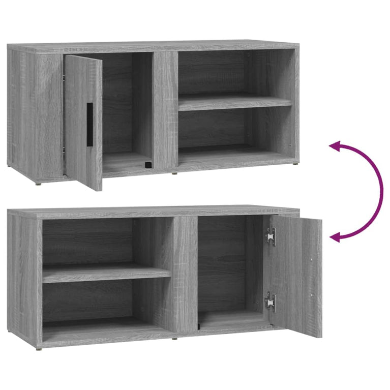 Tv-meubels 2 st 80x31,5x36 cm bewerkt hout grijs sonoma eiken MeubelReus