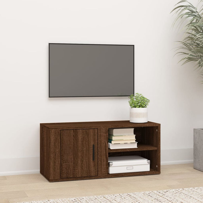 Tv-meubel 80x31,5x36 cm bewerkt hout bruin eikenkleur MeubelReus