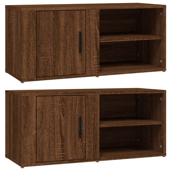 Tv-meubels 2 st 80x31,5x36 cm bewerkt hout bruin eikenkleur MeubelReus