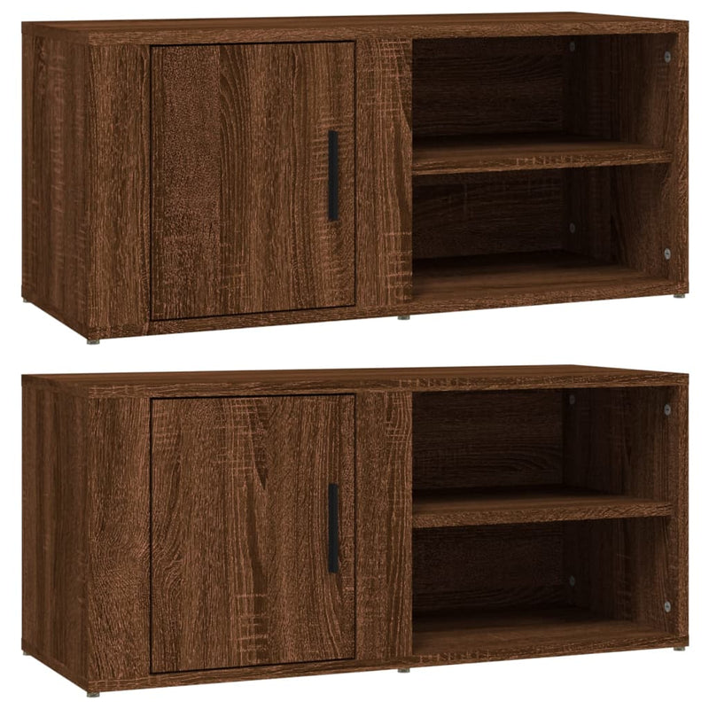 Tv-meubels 2 st 80x31,5x36 cm bewerkt hout bruin eikenkleur MeubelReus