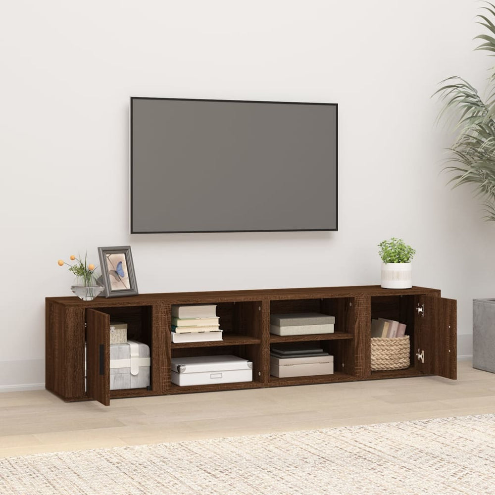 Tv-meubels 2 st 80x31,5x36 cm bewerkt hout bruin eikenkleur MeubelReus