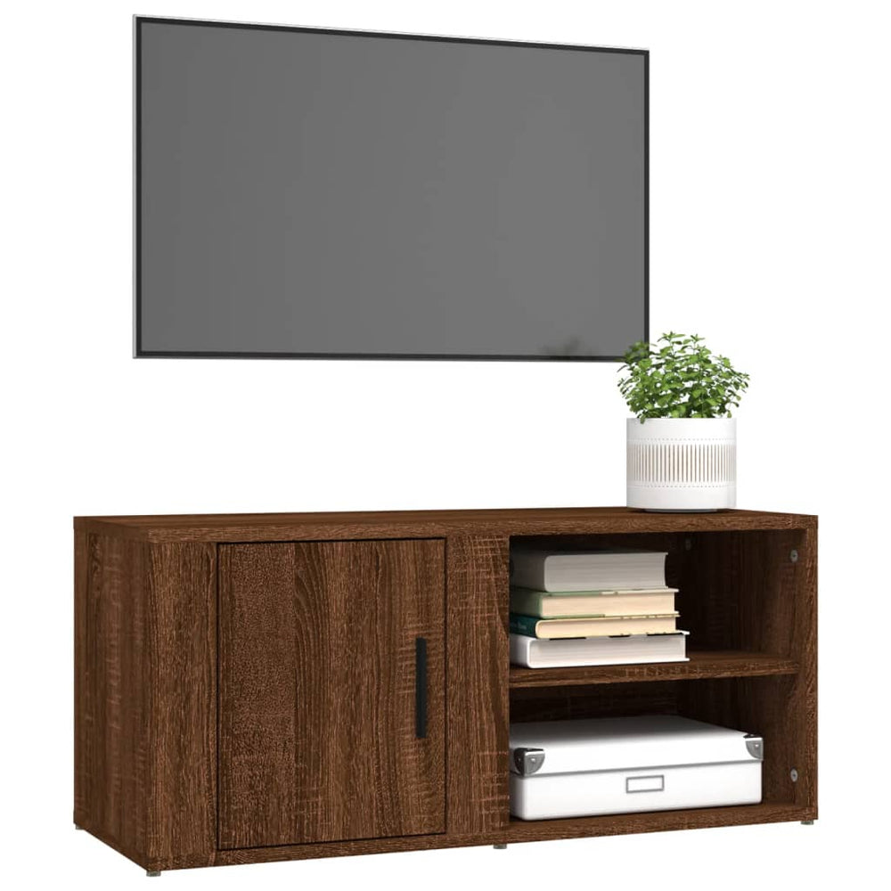 Tv-meubels 2 st 80x31,5x36 cm bewerkt hout bruin eikenkleur MeubelReus