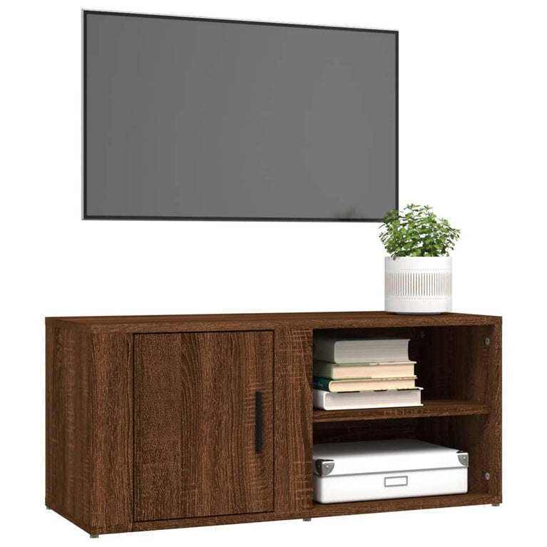 Tv-meubels 2 st 80x31,5x36 cm bewerkt hout bruin eikenkleur MeubelReus