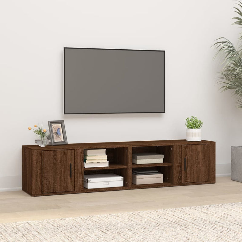 Tv-meubels 2 st 80x31,5x36 cm bewerkt hout bruin eikenkleur MeubelReus