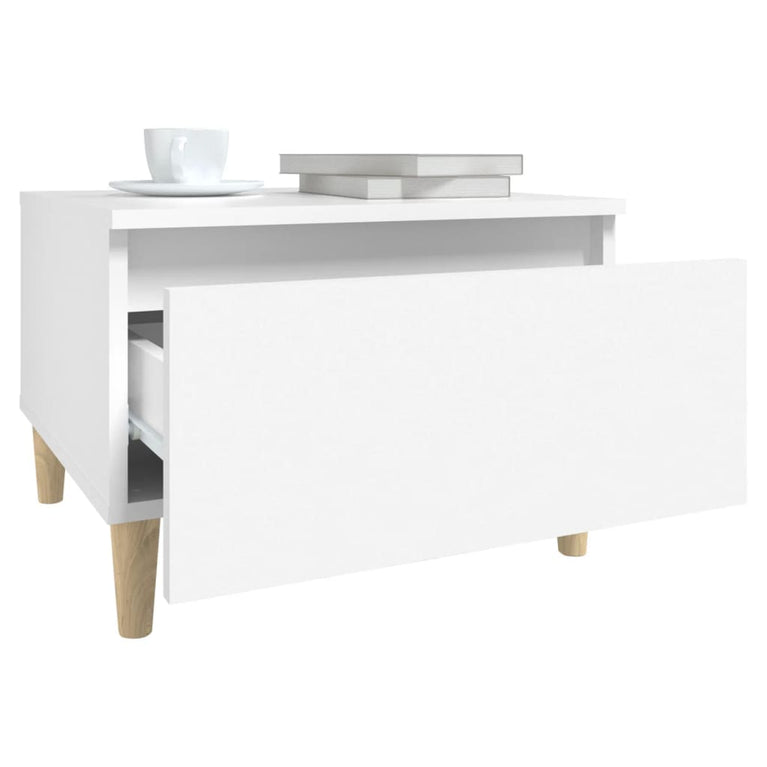 Bijzettafel 50x46x35 cm bewerkt hout wit MeubelReus