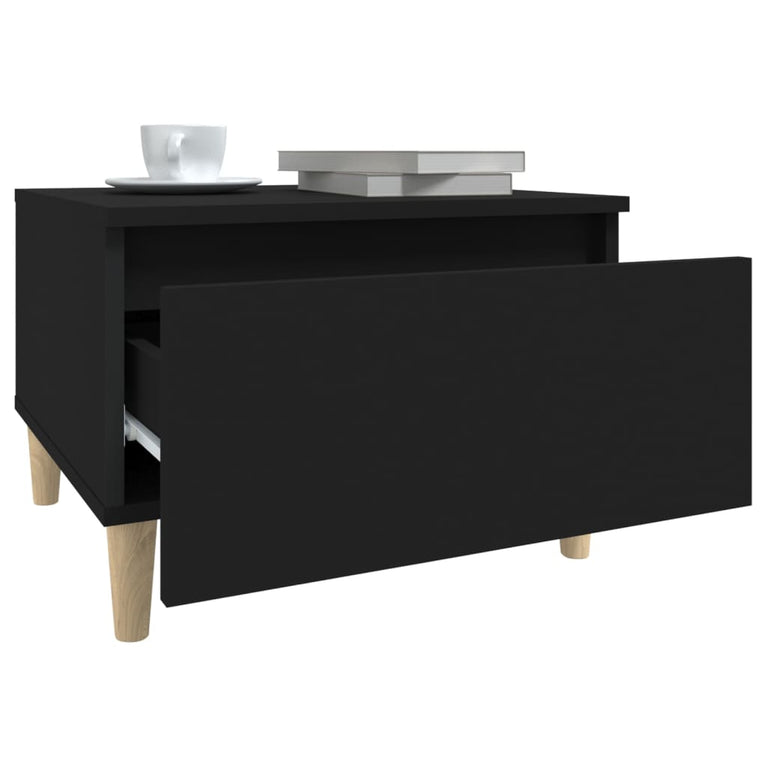 Bijzettafel 50x46x35 cm bewerkt hout zwart MeubelReus