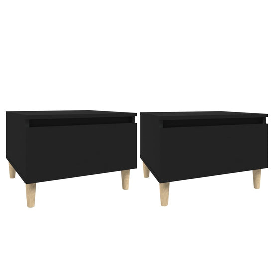 Bijzettafels 2 st 50x46x35 cm bewerkt hout zwart MeubelReus