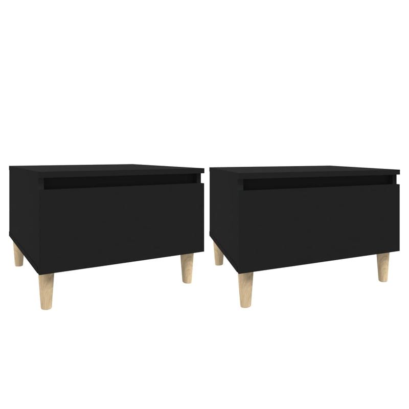 Bijzettafels 2 st 50x46x35 cm bewerkt hout zwart MeubelReus