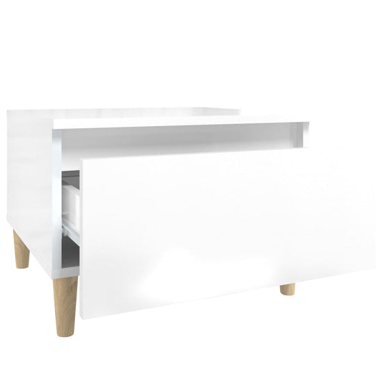 Bijzettafel 50x46x35 cm bewerkt hout hoogglans wit MeubelReus