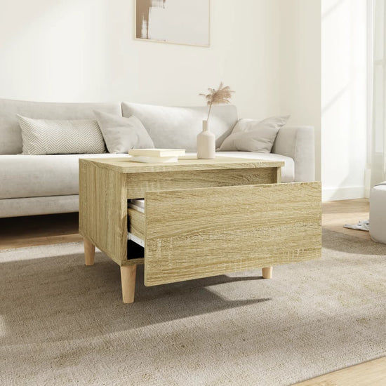 Bijzettafel 50x46x35 cm bewerkt hout sonoma eikenkleurig MeubelReus