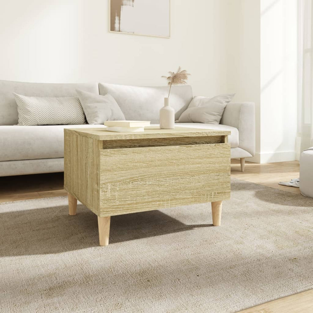Bijzettafel 50x46x35 cm bewerkt hout sonoma eikenkleurig MeubelReus