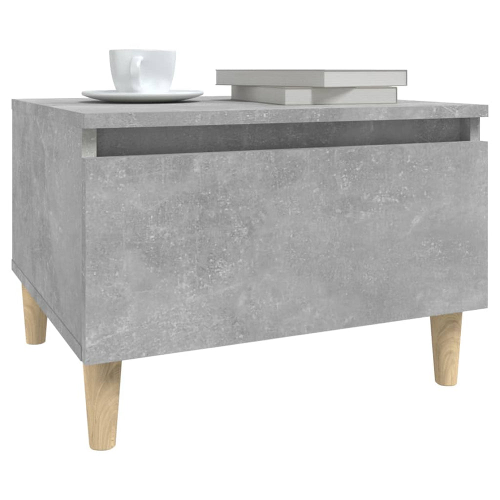 Bijzettafel 50x46x35 cm bewerkt hout betongrijs MeubelReus