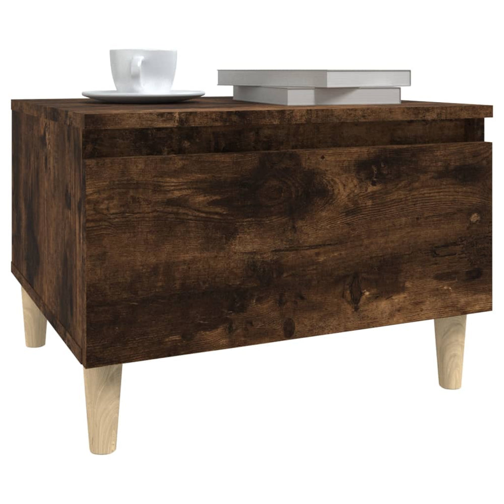 Bijzettafel 50x46x35 cm bewerkt hout gerookt eikenkleurig MeubelReus