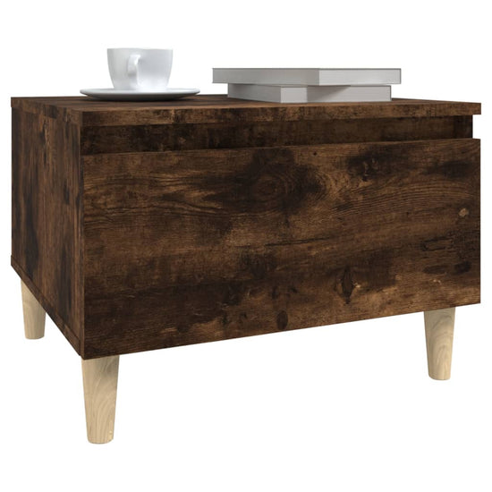 Bijzettafel 50x46x35 cm bewerkt hout gerookt eikenkleurig MeubelReus