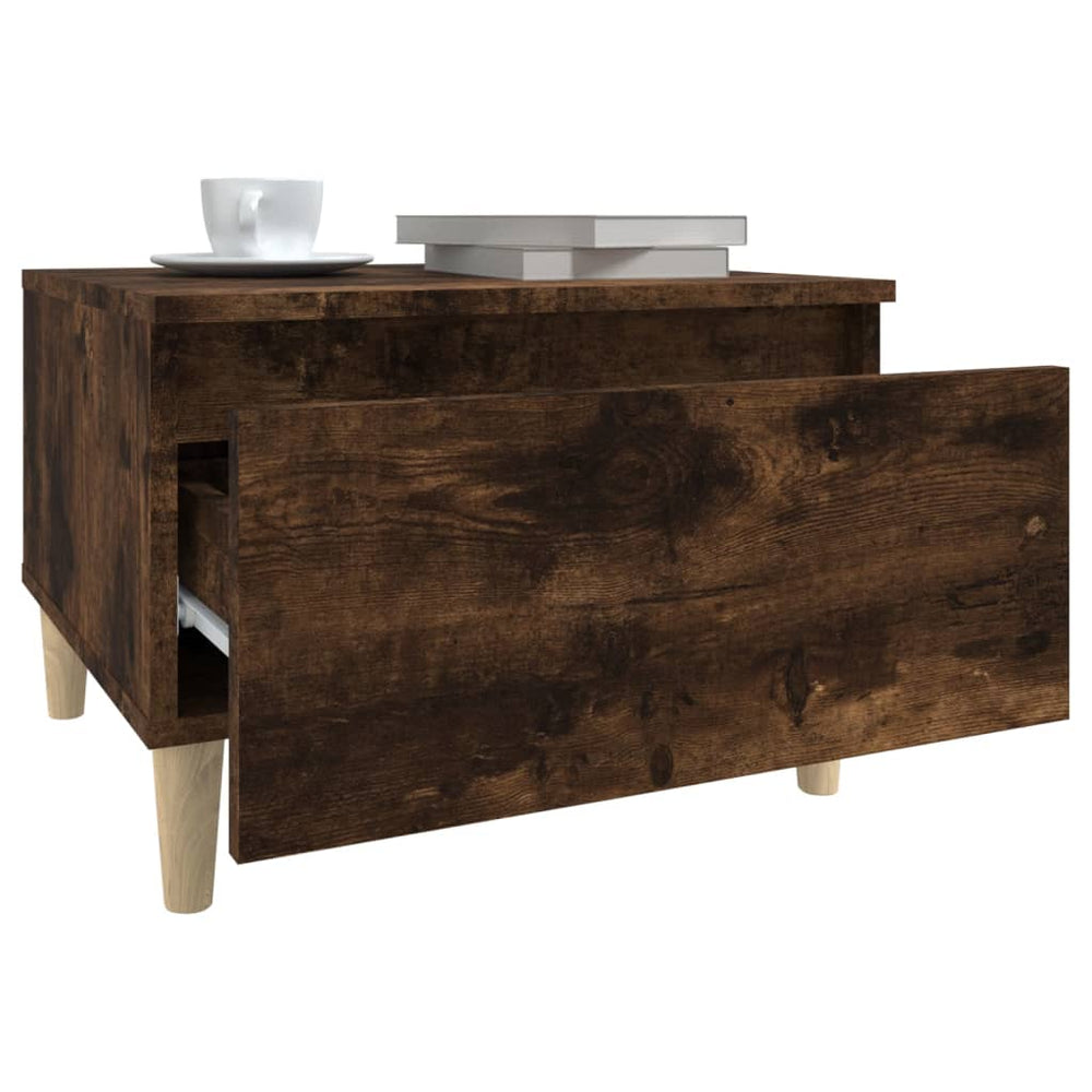 Bijzettafel 50x46x35 cm bewerkt hout gerookt eikenkleurig MeubelReus