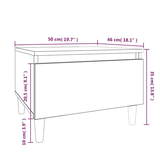 Bijzettafel 50x46x35 cm bewerkt hout gerookt eikenkleurig MeubelReus