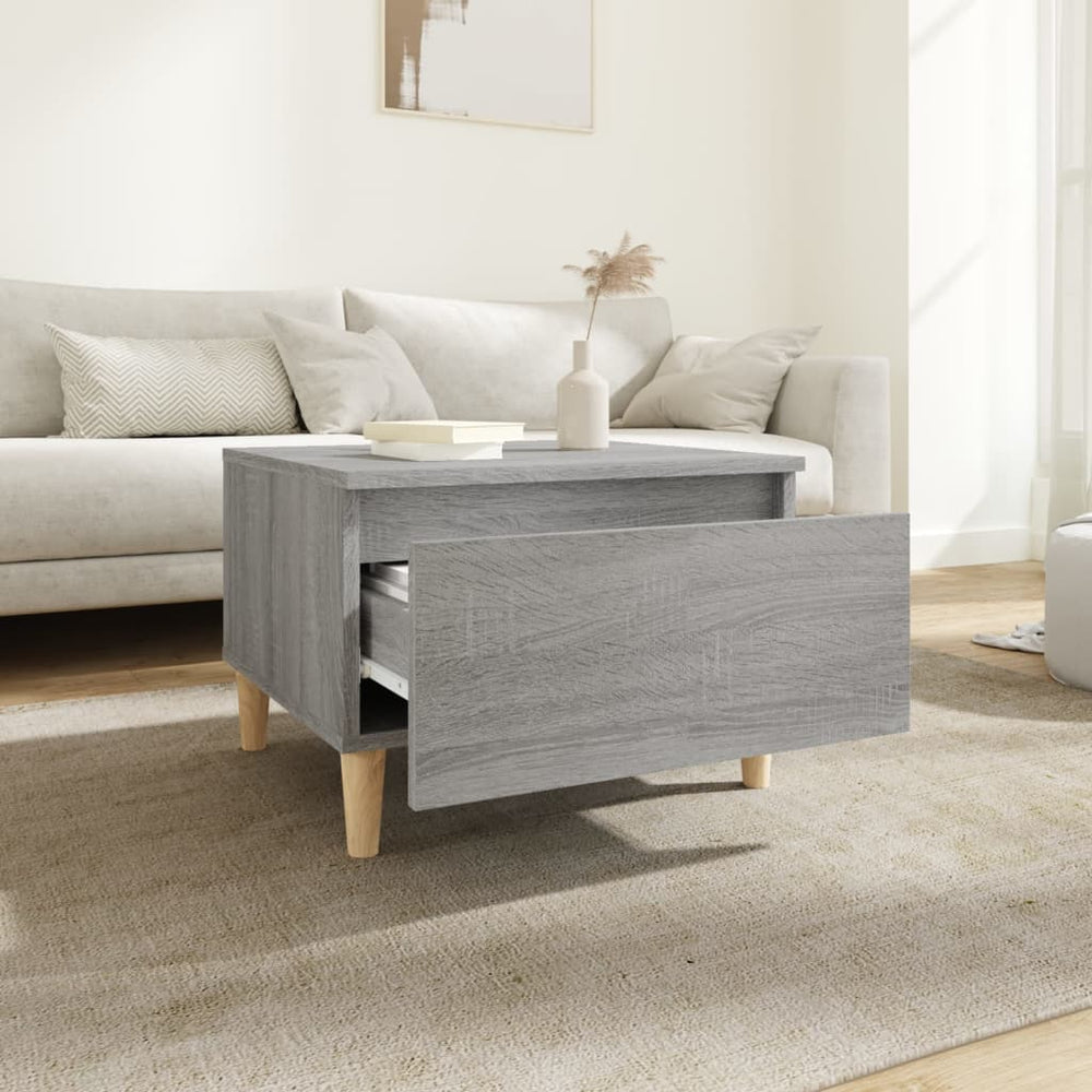 Bijzettafel 50x46x35 cm bewerkt hout grijs sonoma eikenkleurig MeubelReus