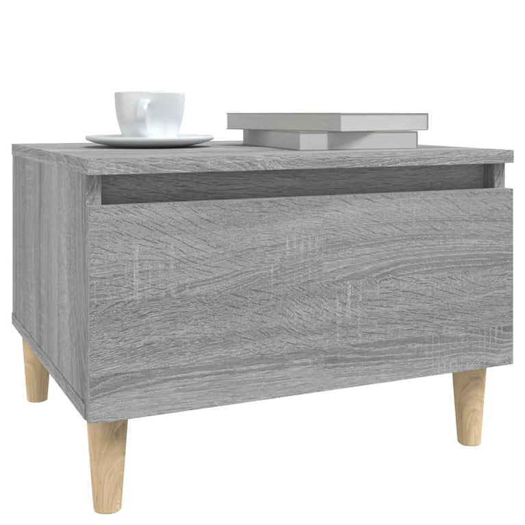 Bijzettafel 50x46x35 cm bewerkt hout grijs sonoma eikenkleurig MeubelReus