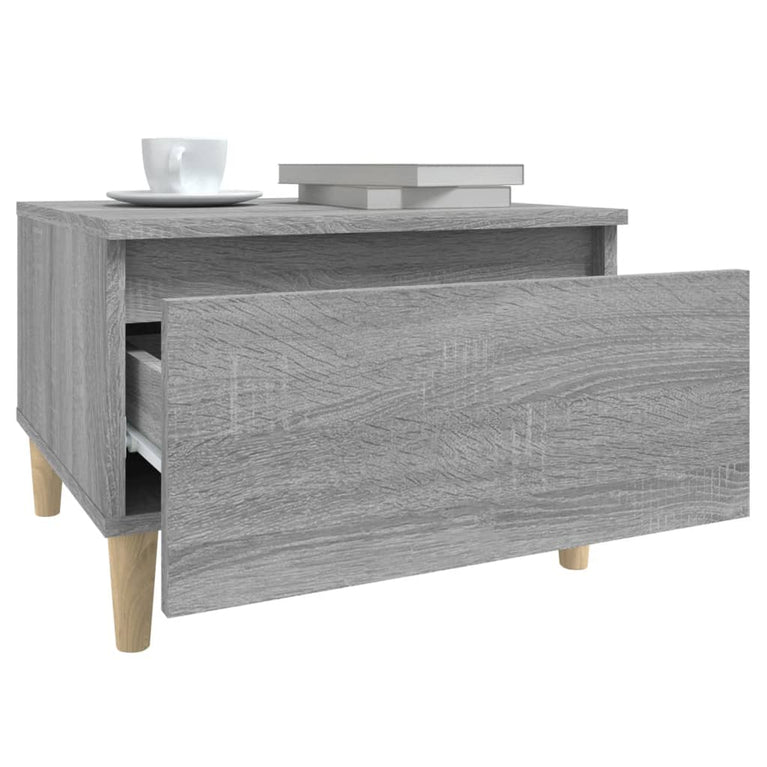 Bijzettafel 50x46x35 cm bewerkt hout grijs sonoma eikenkleurig MeubelReus