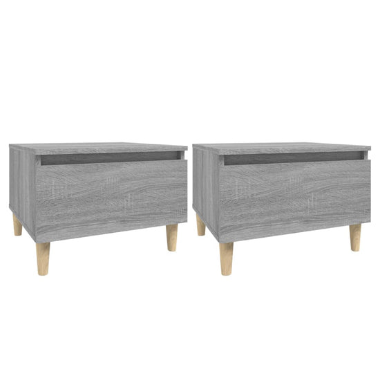 Bijzettafels 2 st 50x46x35 cm bewerkt hout grijs sonoma eiken MeubelReus