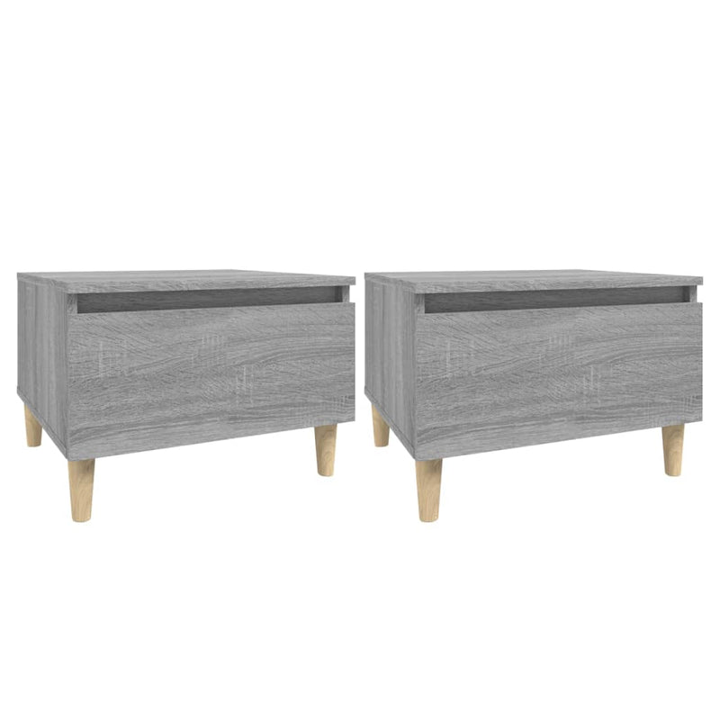 Bijzettafels 2 st 50x46x35 cm bewerkt hout grijs sonoma eiken MeubelReus
