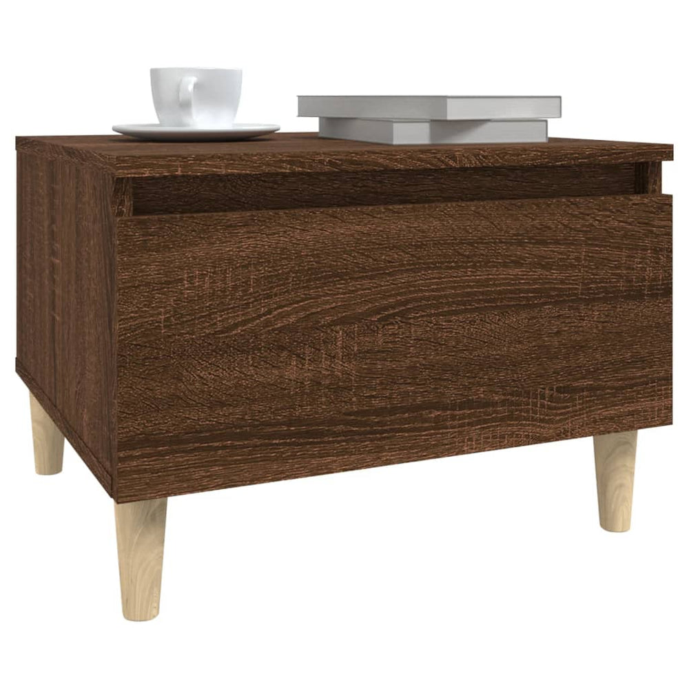 Bijzettafel 50x46x35 cm bewerkt hout bruin eikenkleur MeubelReus