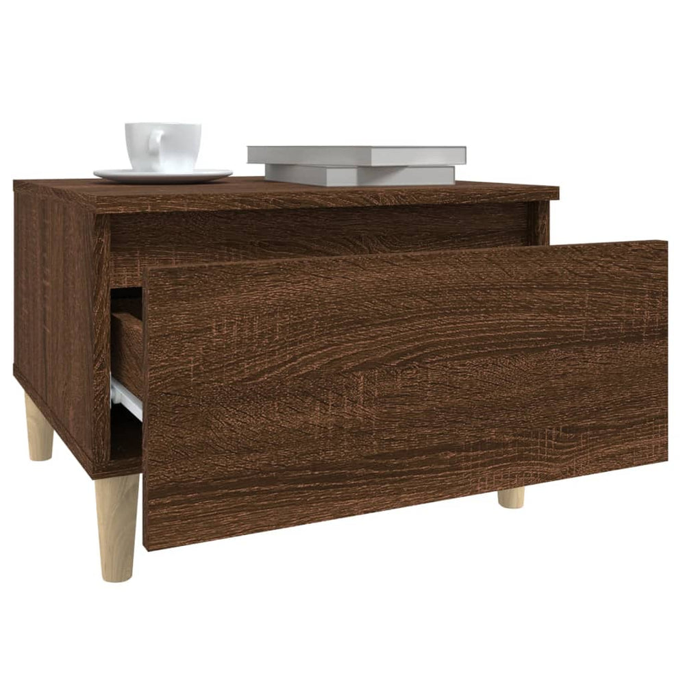 Bijzettafel 50x46x35 cm bewerkt hout bruin eikenkleur MeubelReus