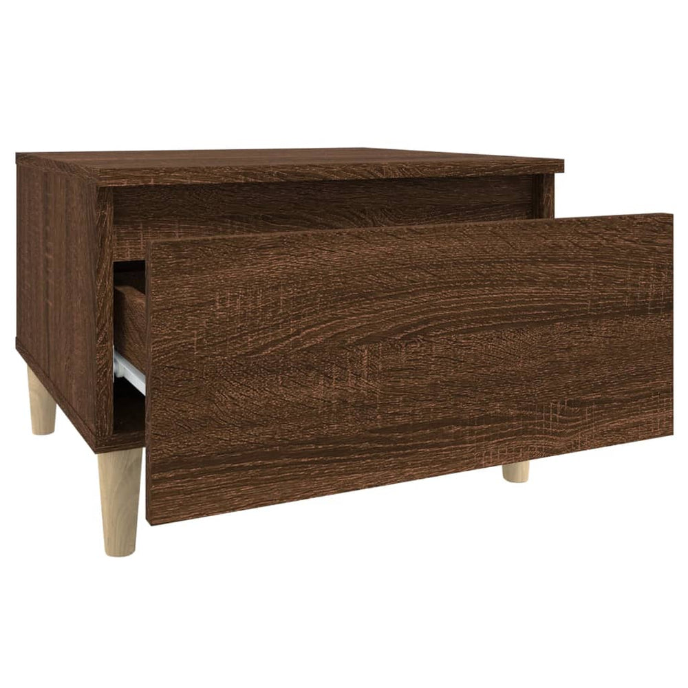 Bijzettafel 50x46x35 cm bewerkt hout bruin eikenkleur MeubelReus