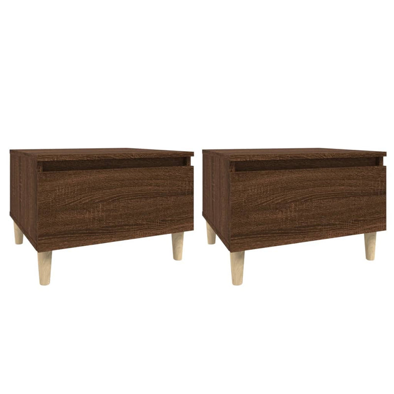 Bijzettafels 2 st 50x46x35 cm bewerkt hout bruin eikenkleur MeubelReus
