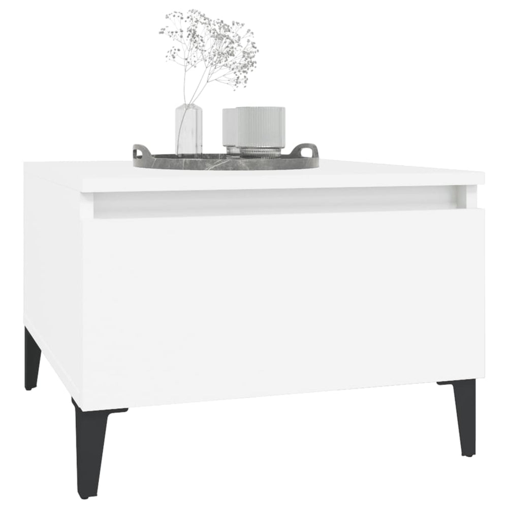 Bijzettafel 50x46x35 cm bewerkt hout wit MeubelReus