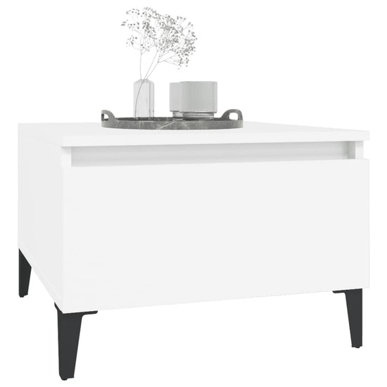 Bijzettafel 50x46x35 cm bewerkt hout wit MeubelReus