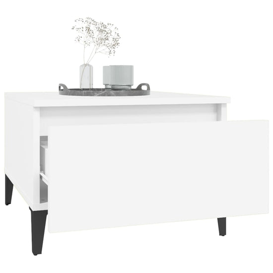 Bijzettafels 2 st 50x46x35 cm bewerkt hout wit MeubelReus