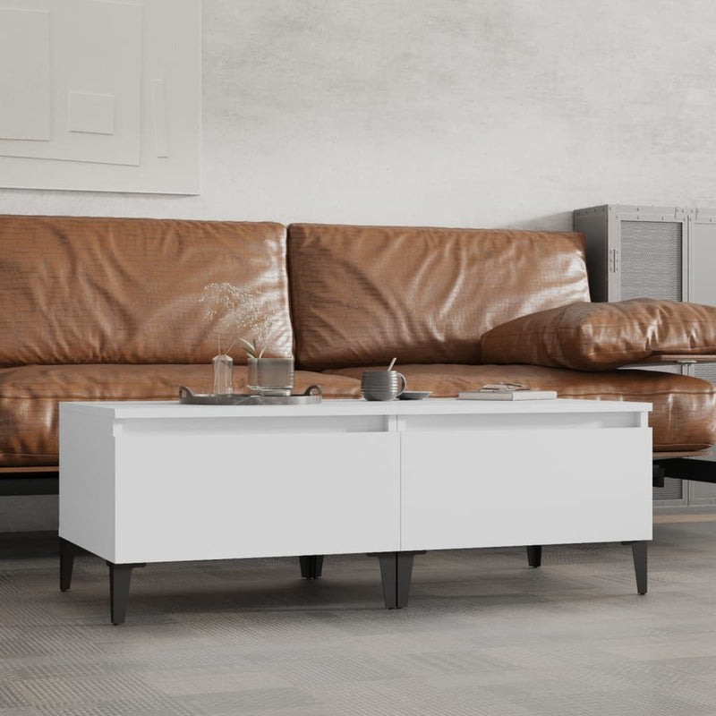 Bijzettafels 2 st 50x46x35 cm bewerkt hout wit MeubelReus