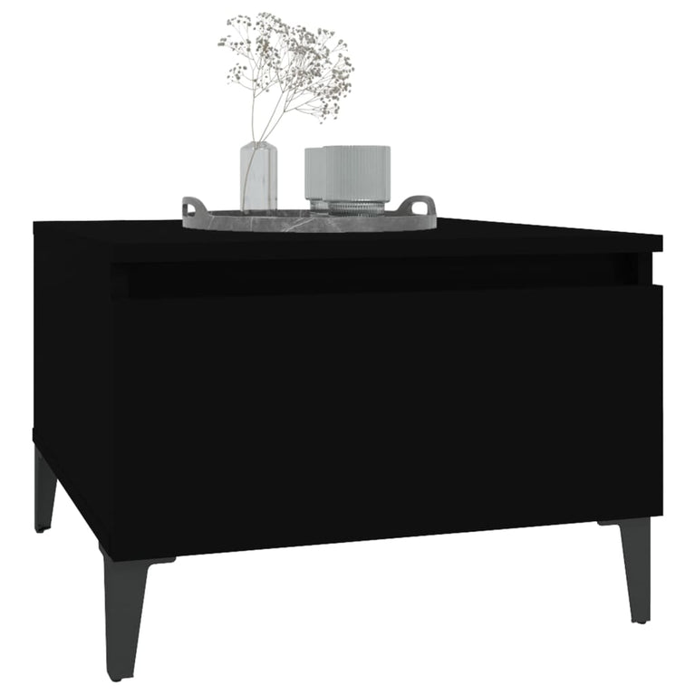 Bijzettafel 50x46x35 cm bewerkt hout zwart MeubelReus
