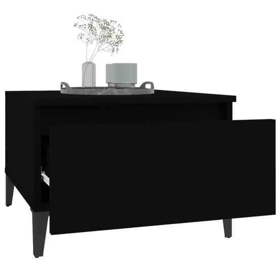 Bijzettafel 50x46x35 cm bewerkt hout zwart MeubelReus