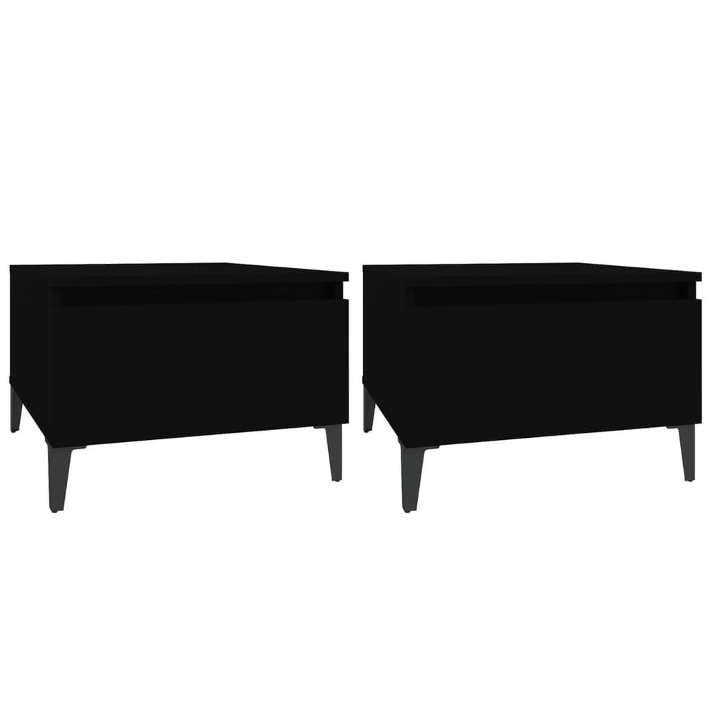 Bijzettafels 2 st 50x46x35 cm bewerkt hout zwart MeubelReus