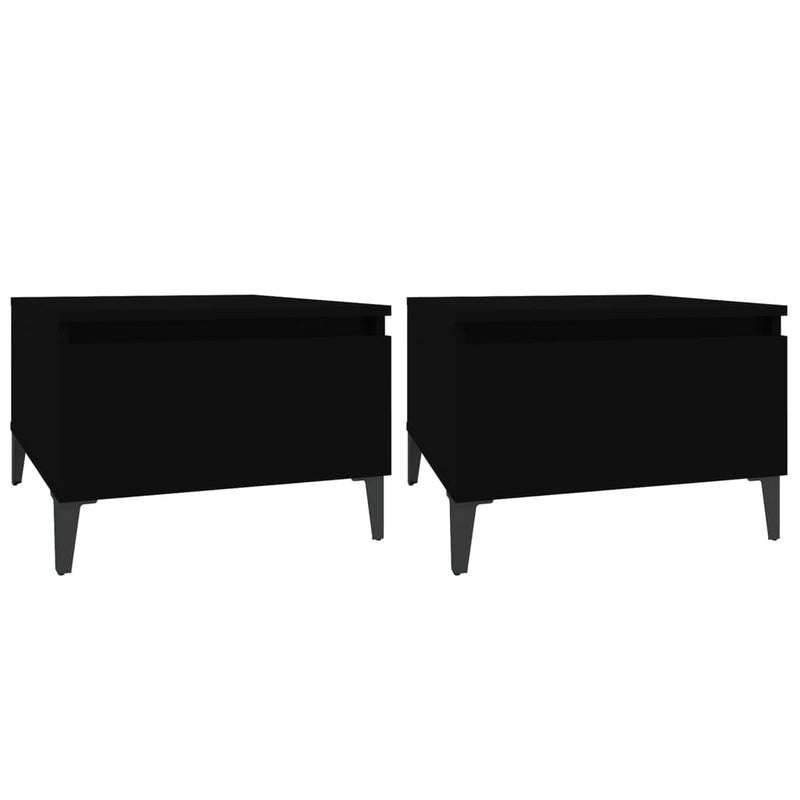 Bijzettafels 2 st 50x46x35 cm bewerkt hout zwart MeubelReus