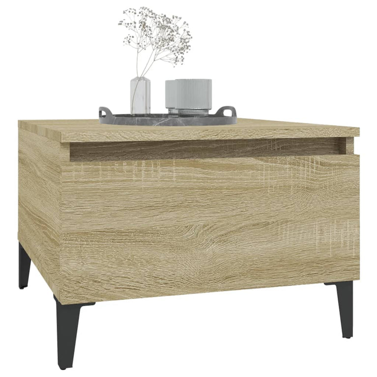 Bijzettafel 50x46x35 cm bewerkt hout sonoma eikenkleurig MeubelReus