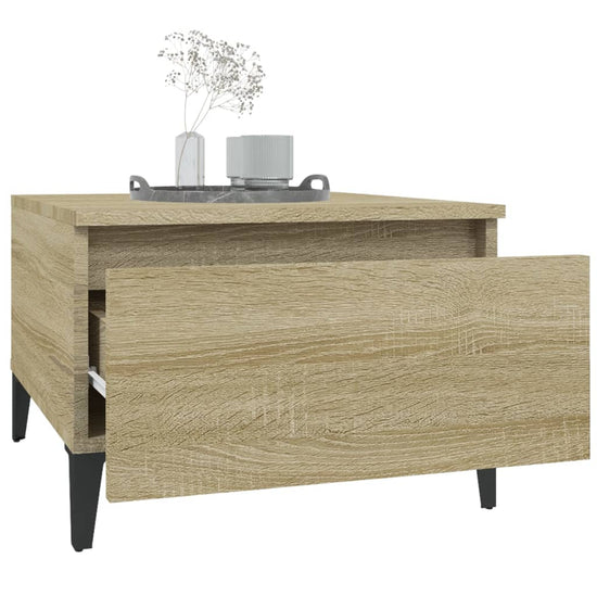 Bijzettafel 50x46x35 cm bewerkt hout sonoma eikenkleurig MeubelReus